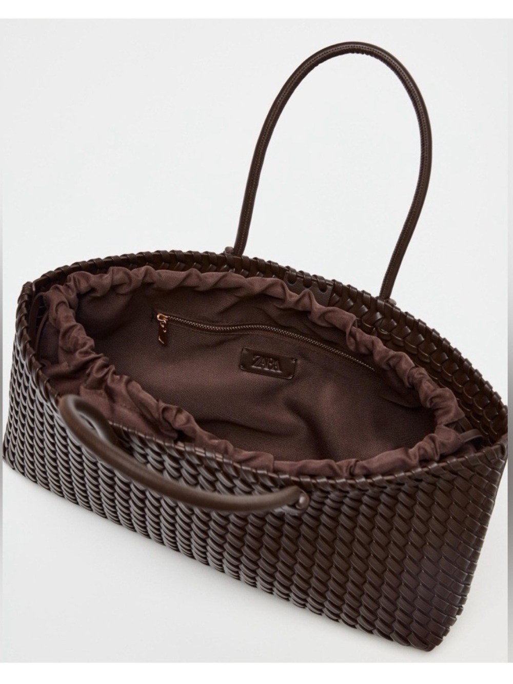 Zara Woven/Braided Leather Bag - burgundy - Picture 3 of 9